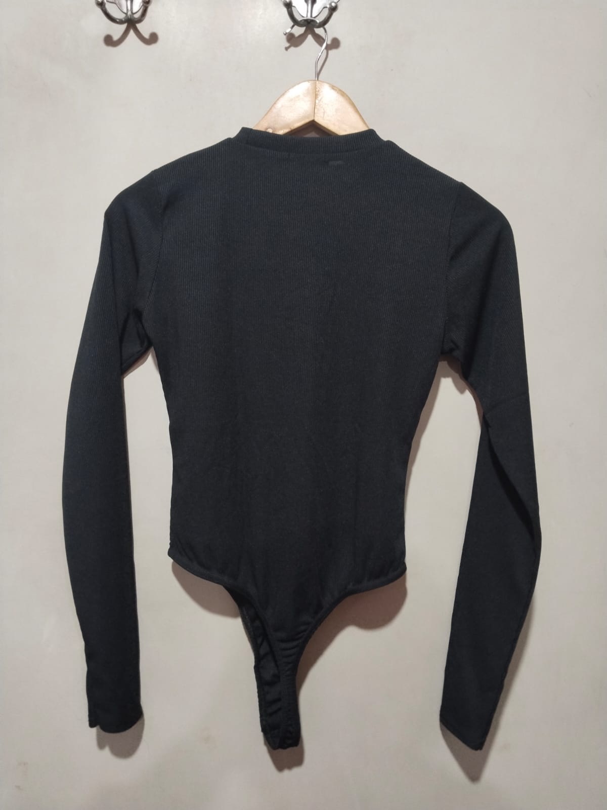 Tall Black Basic Crew Neck Long Sleeve Bodysuit | Tall | PLT W-16 / L-19