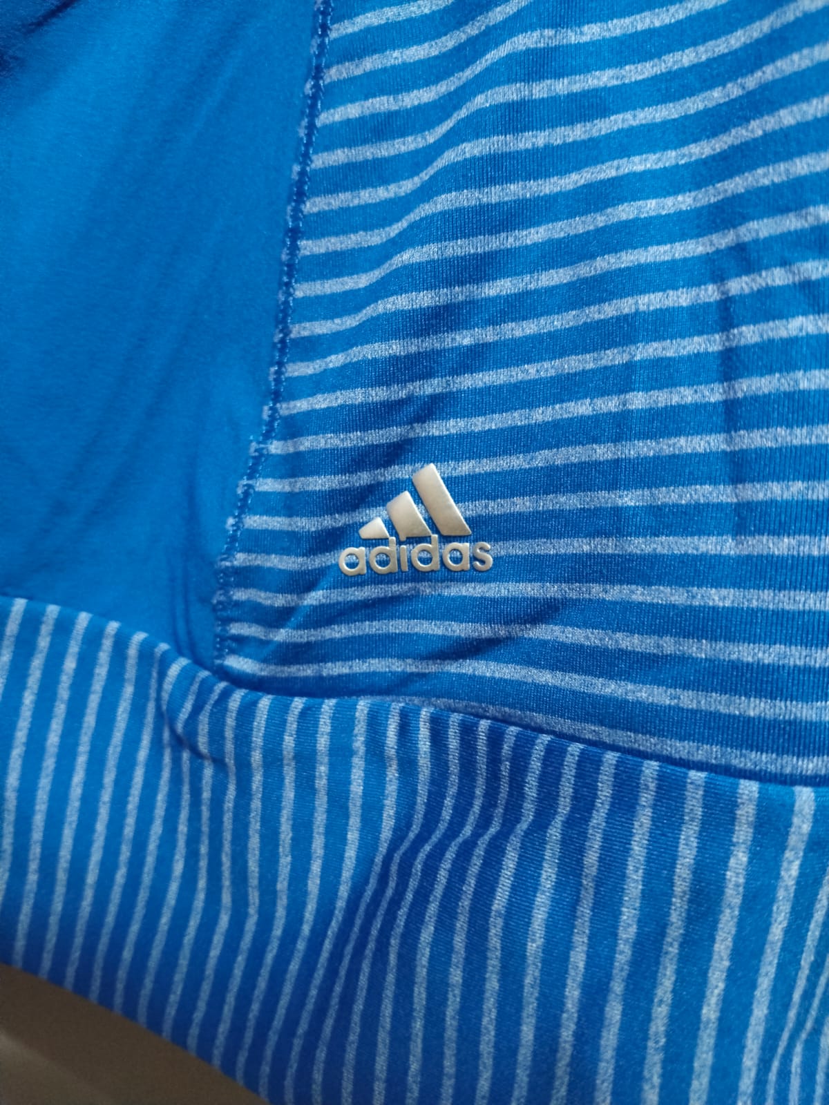 Adidas Sweater Womens Blue Athletic Outdoors Quarter Zip Ladies W-21 / L-26