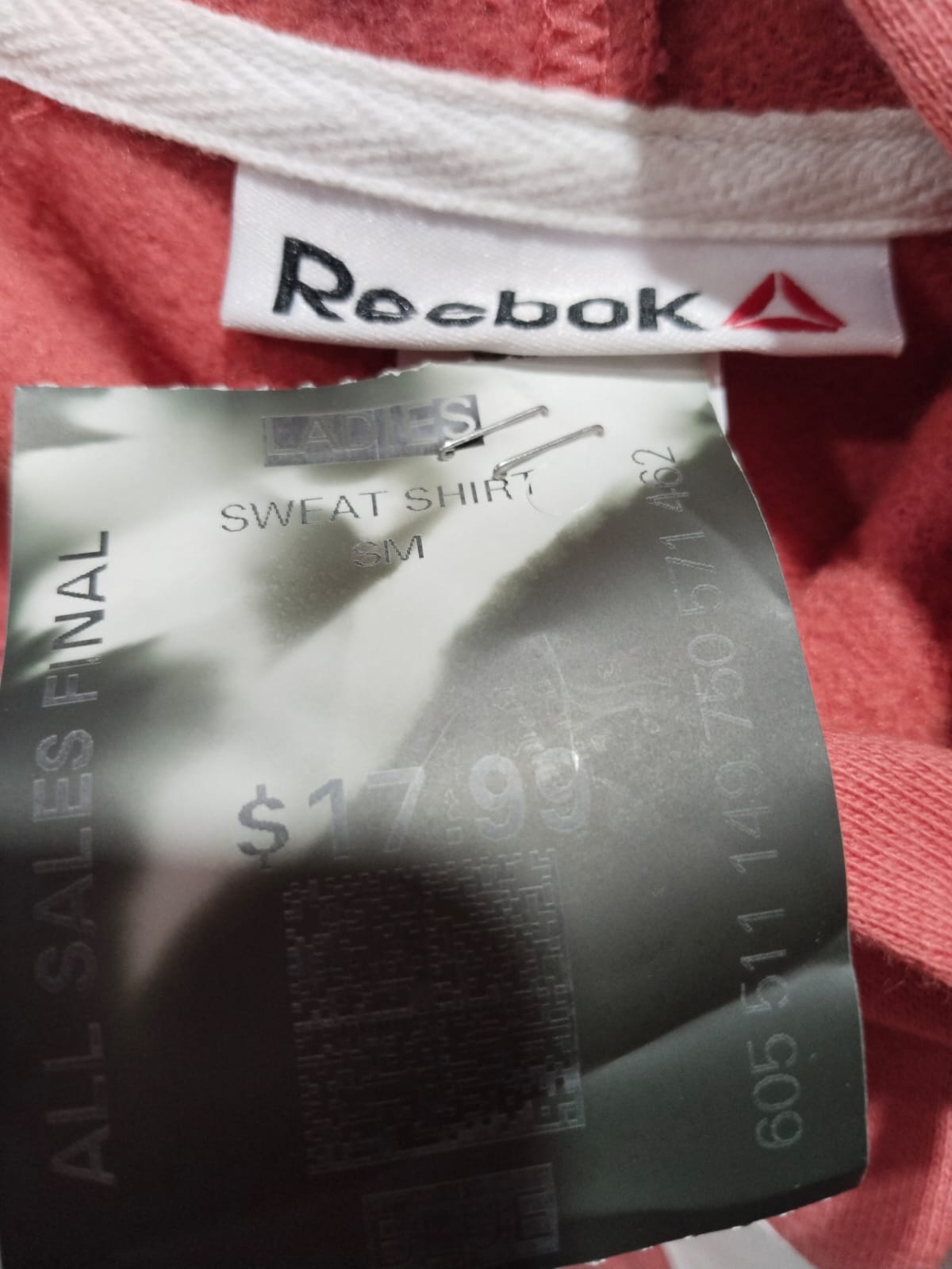 Reebok Womens Graphic Long Sleeve Cropped Hoodie W-21.5 / L-22