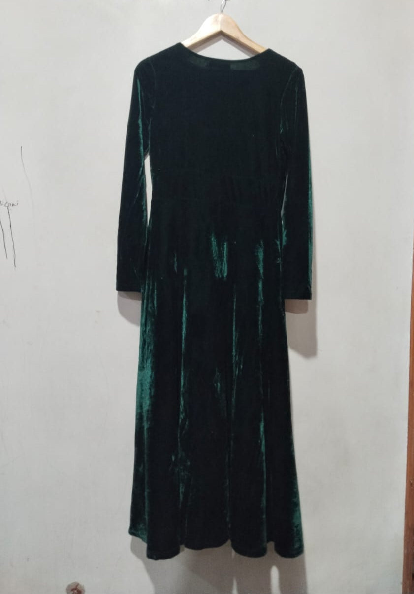 Migeer Green Velour Maxi Dress W-17 / L-52