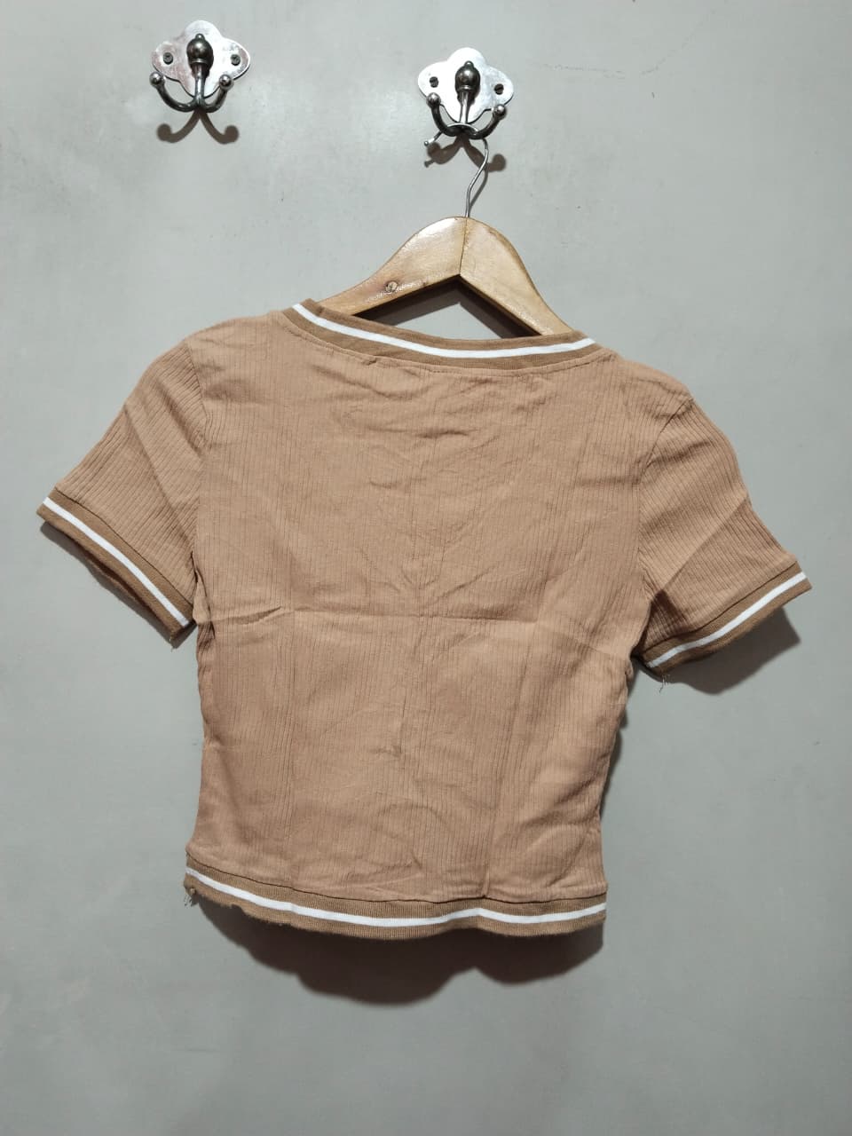 SHEIN EZwear Ribbed Contrast Trim Striped Sports Women's T-shirts