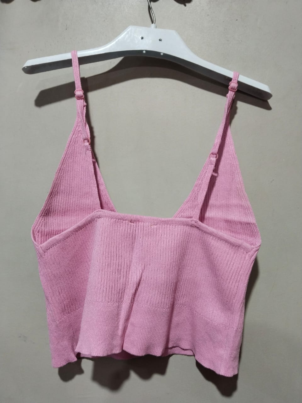 Daisy Pink Ribbed Lace-Up Crop Top