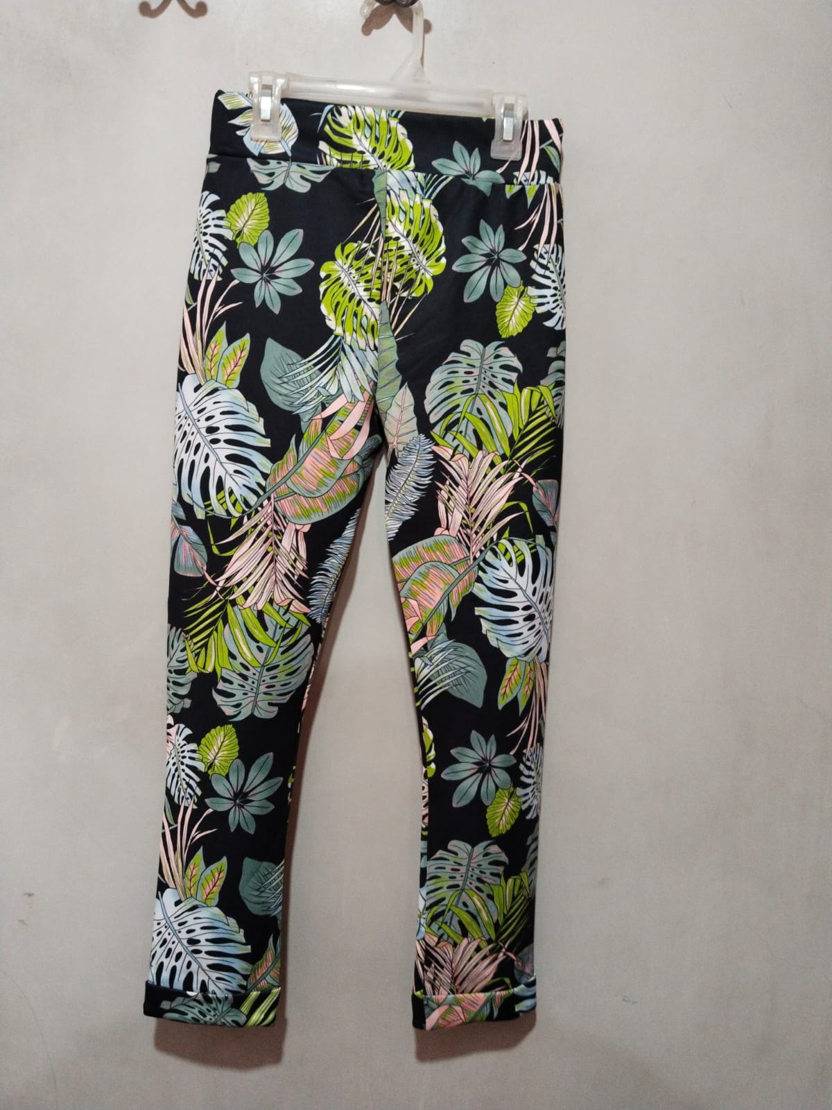BODY COVER Palm Print Skinny Scuba Trousers