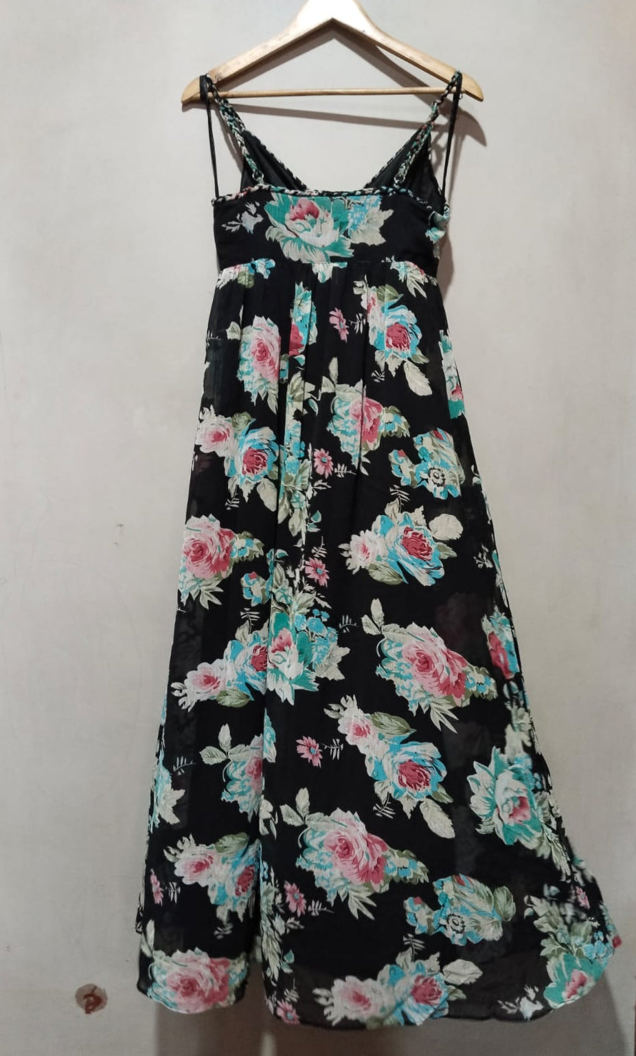 APRICOT Long Summer Dress With Floral Print And Thin Straps