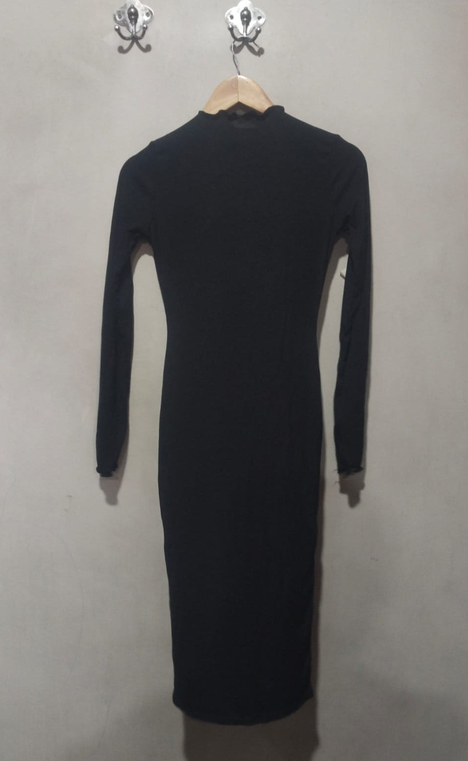 BOOHOO Long-Sleeve Black Bodycon Dress