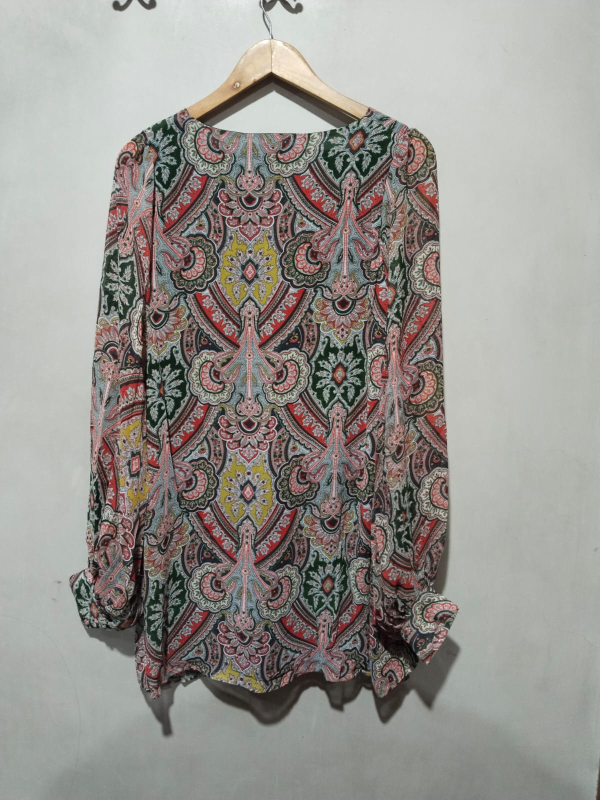 Boohoo Chiffon Drape Detail Long Sleeve Blouse