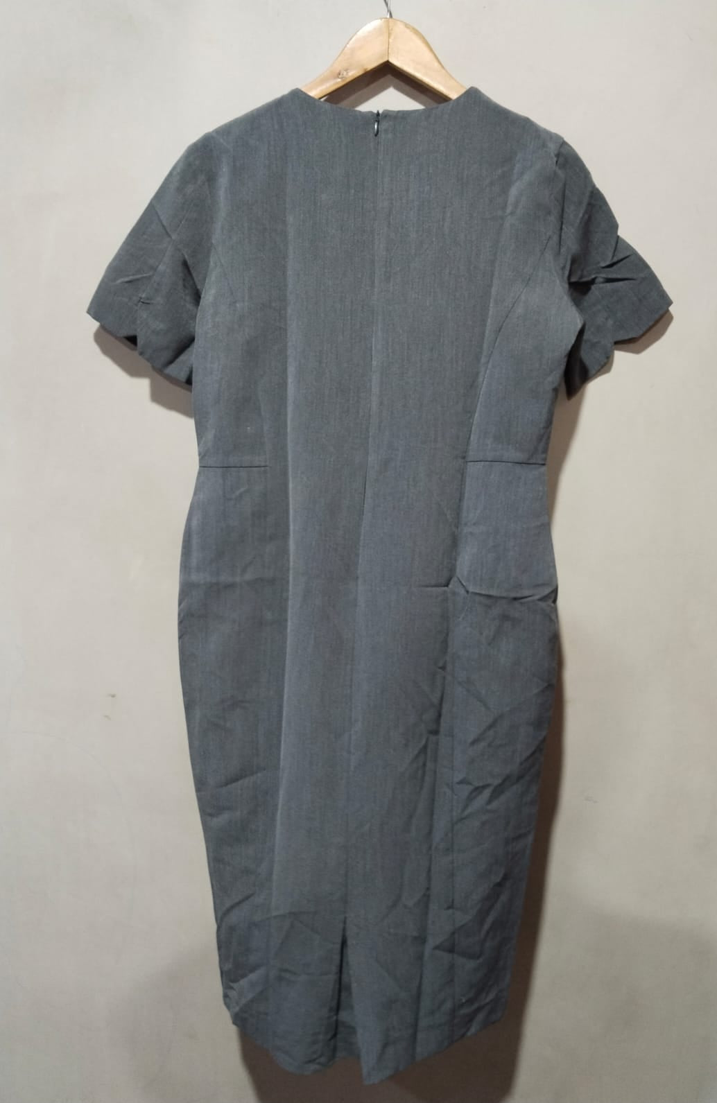 Madeleine Grey Short Sleeve Crystal Detail Workwear Tunic Dress