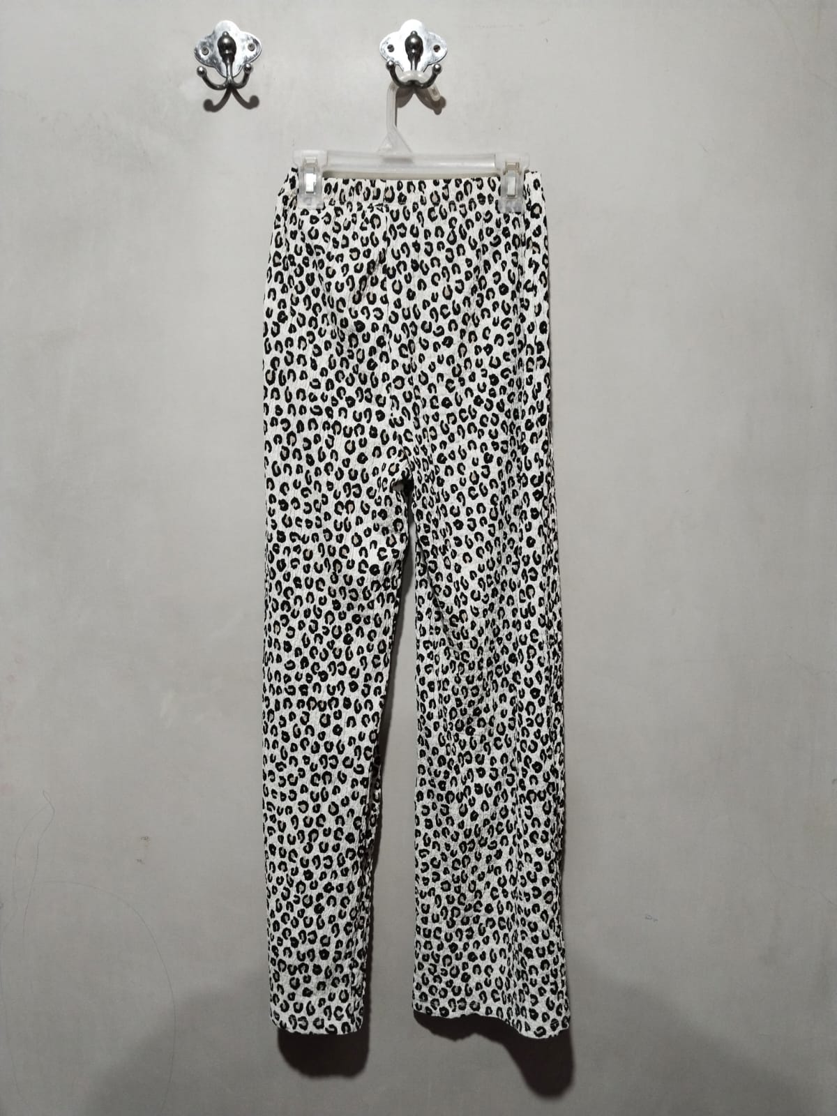 ZARA |M|Waist 24|Leopard Print Wide Leg Trousers
