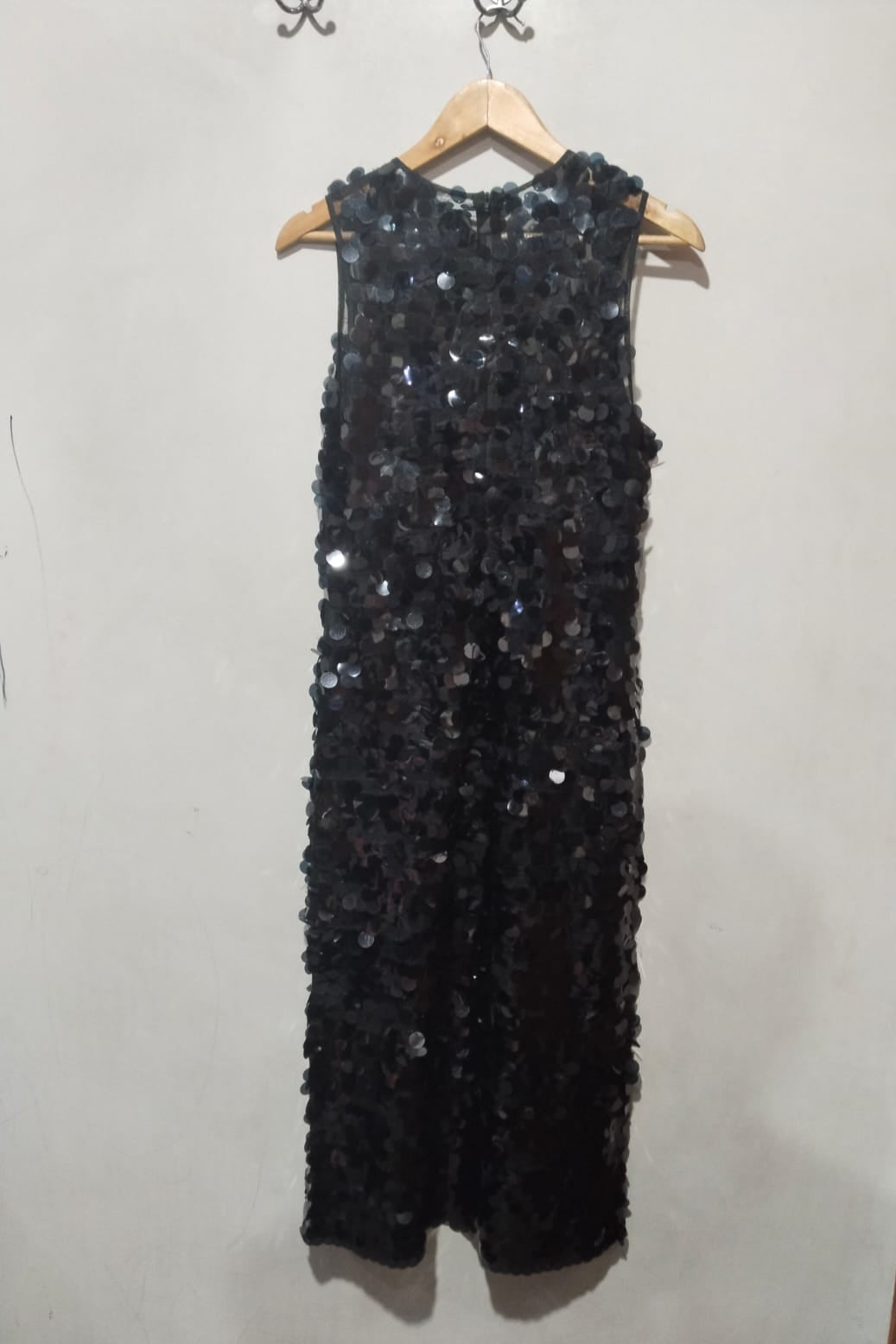 WAYF CHERIE MEDILIENE|S|Bust 17|Sleeveless Disc Sequin Trapeze Dress