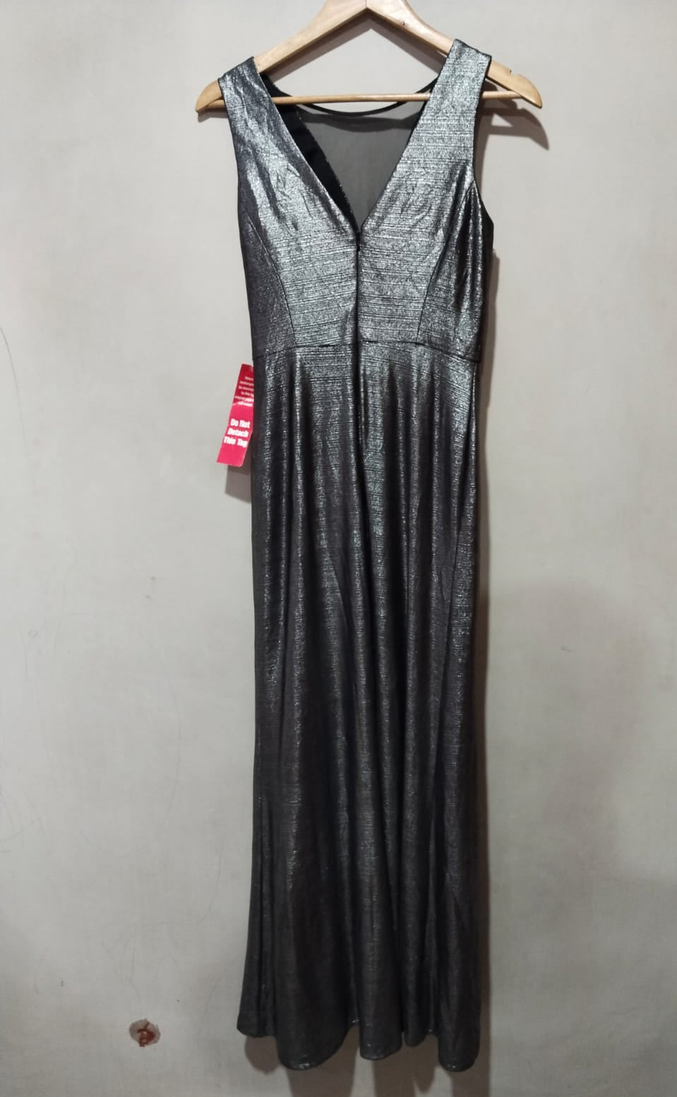 NIGHTWAY|S|BUST 16|Women's Metallic Illusion-Mesh Gown