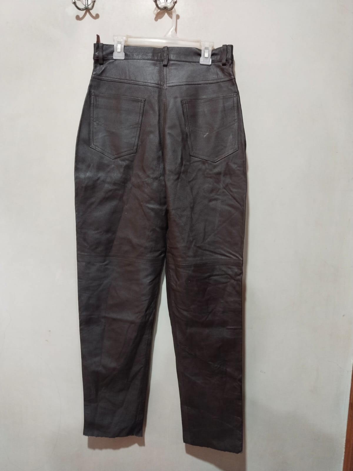 THE UDSON LEATHER|M|WAIST 28|LEG HIGH-RISE LEATHER TROUSERS