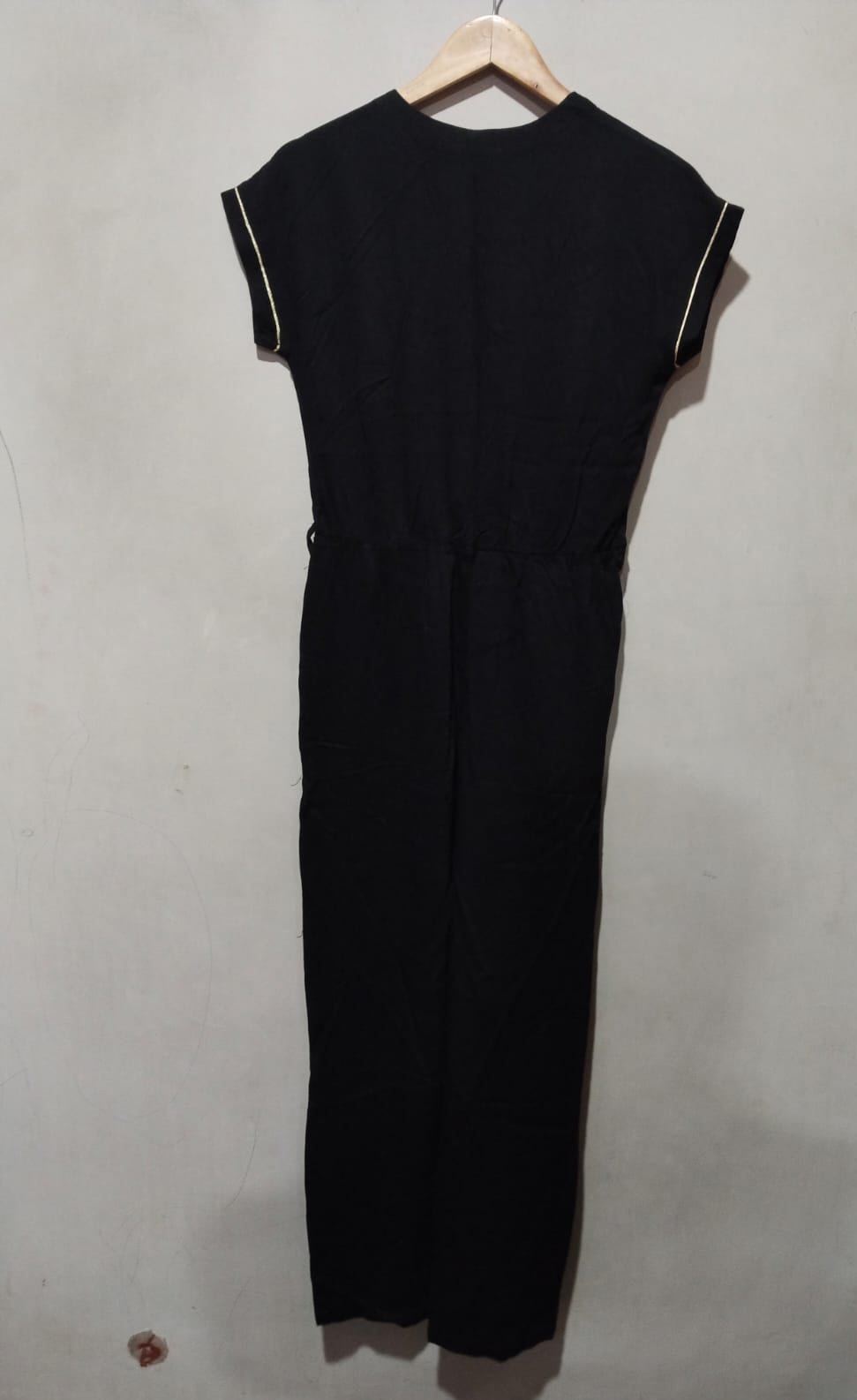 MONOPRIX TEENS|M|BUST 17|BLACK WRAP V-NECK JUMPSUIT