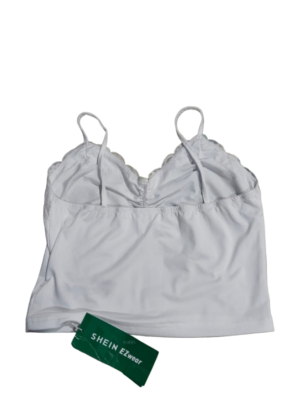 SHEIN EZWEAR|M|BUST 13|C2|MOD Lace Trim Ruched Cami Top
