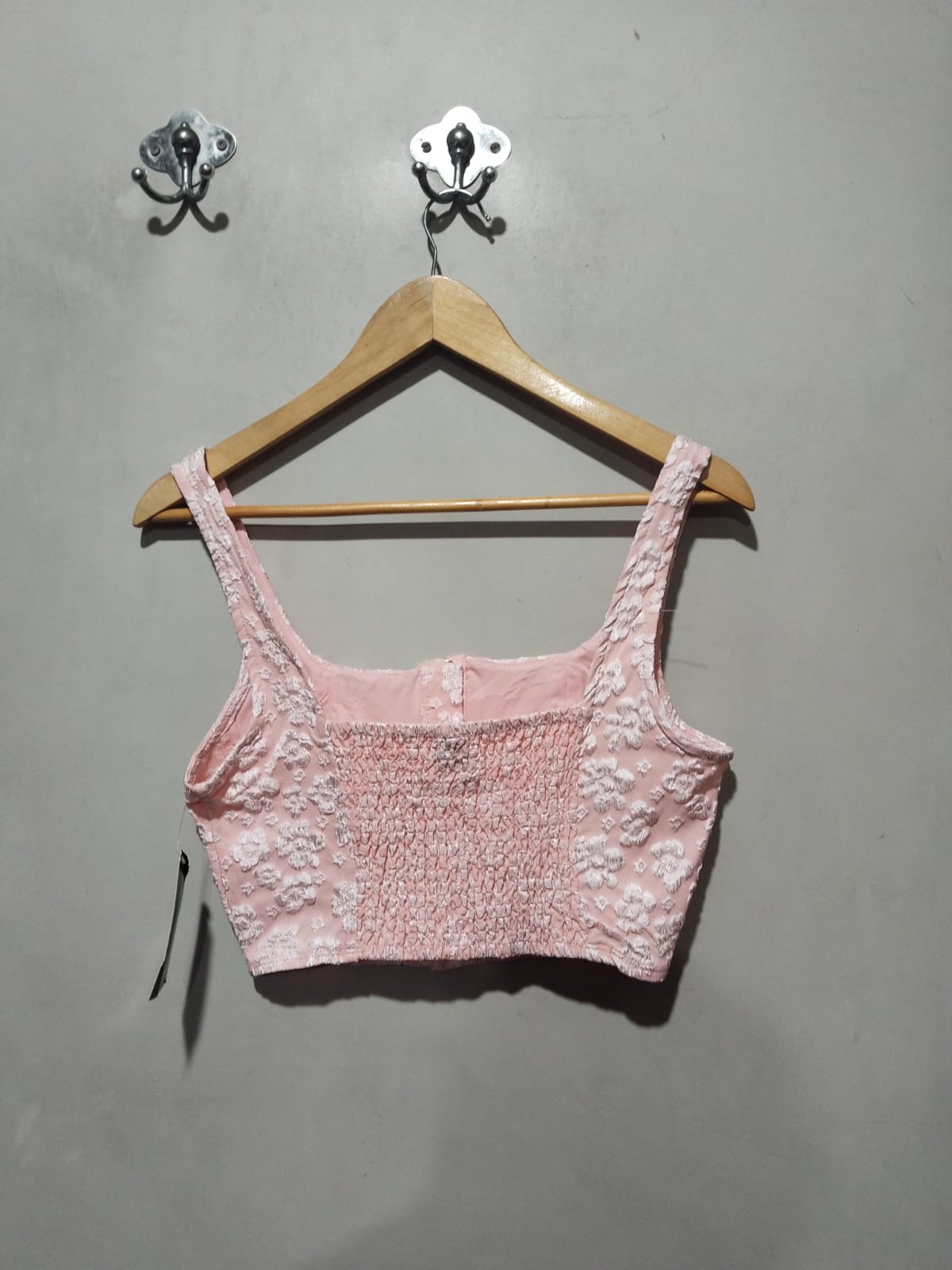 WILD FABLE|S|BUST 15|White And Pink Detailed Floral Corset Top