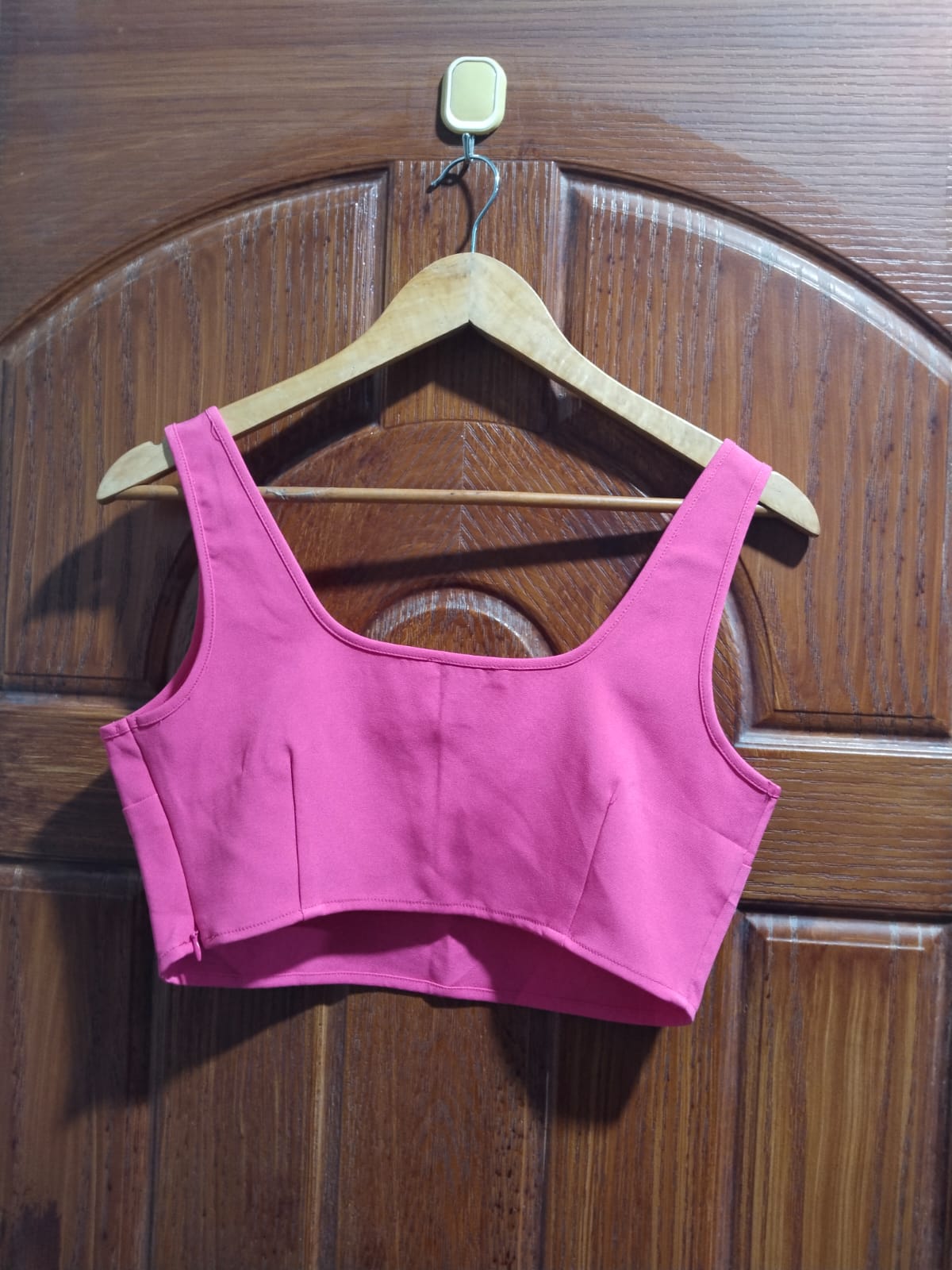 SINCERELY JULES|S|BUST 16.5|Bright Pink Square Neck Corset Crop Top