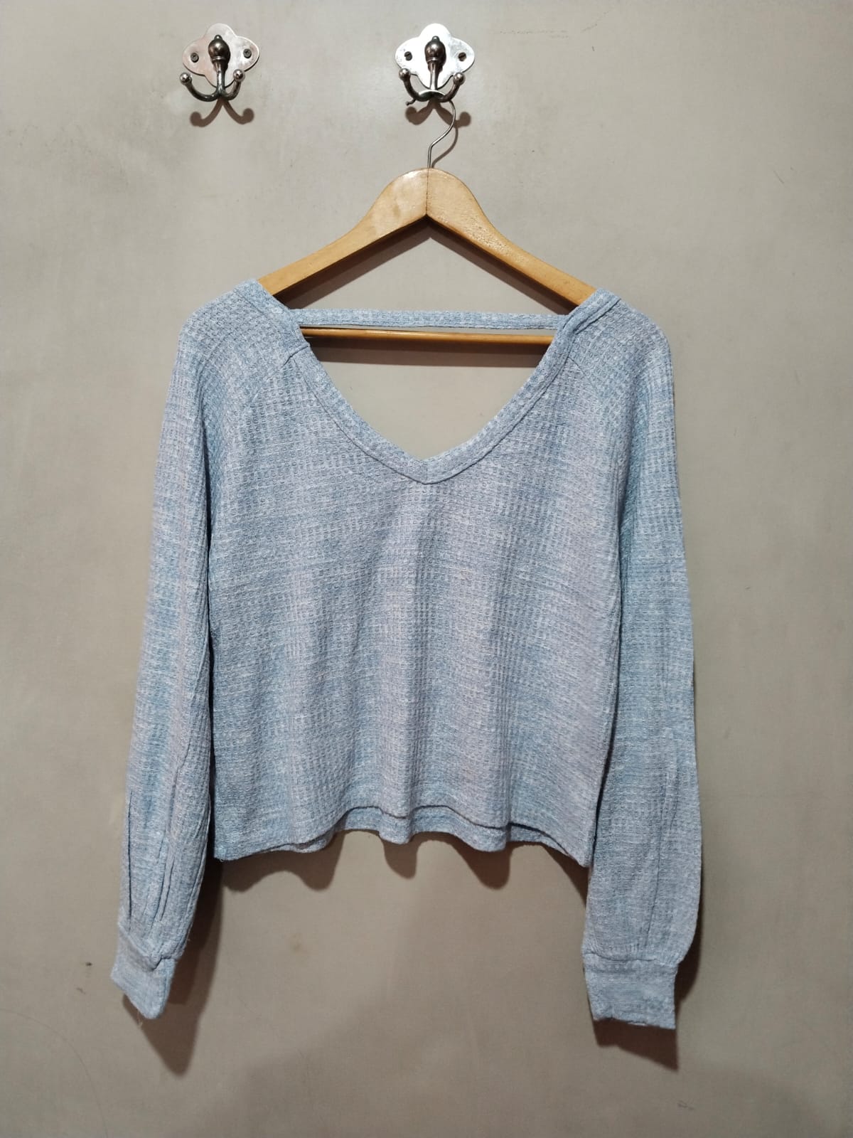 SO |XS|BUST 20.5|Madewell Waffle-Knit Relaxed V-Neck Top