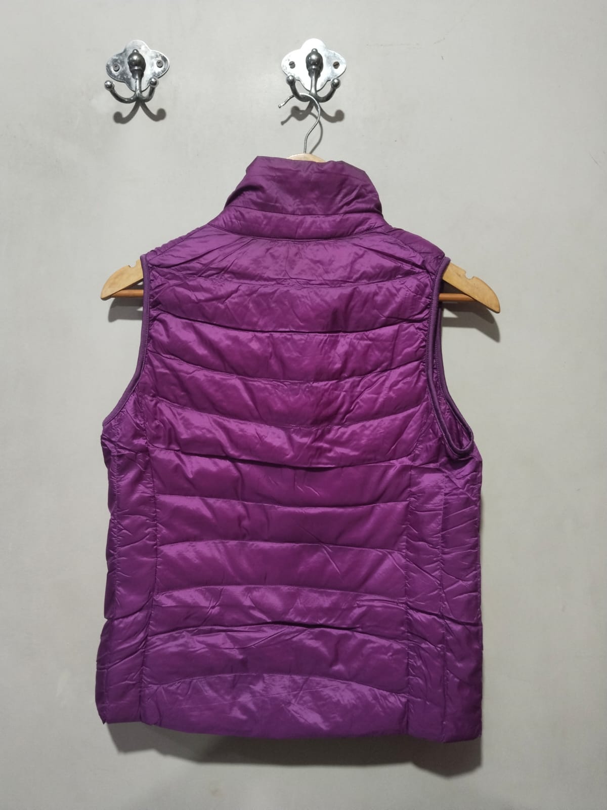UNIQLO|M|BUST 17|Purple Quilted Stand Collar Down Vest