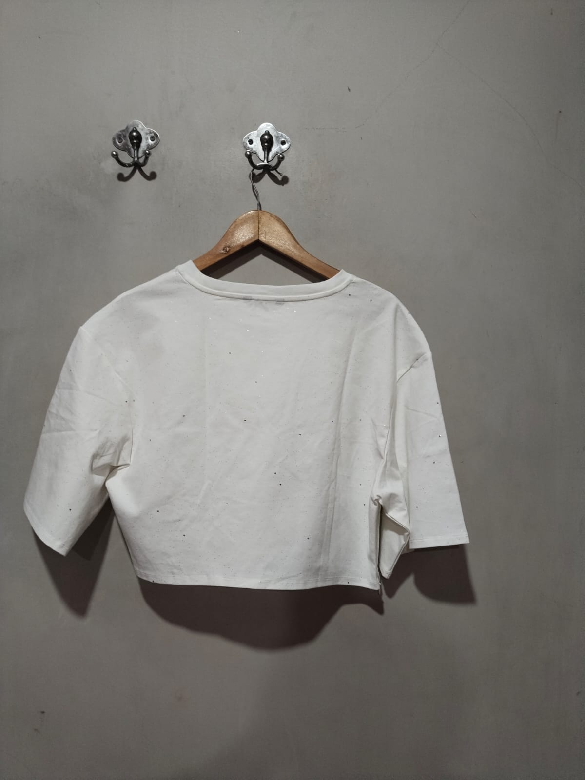 MICAS|XL|BUST 18|Rhinestone Ruched Short Sleeve T-Shirt