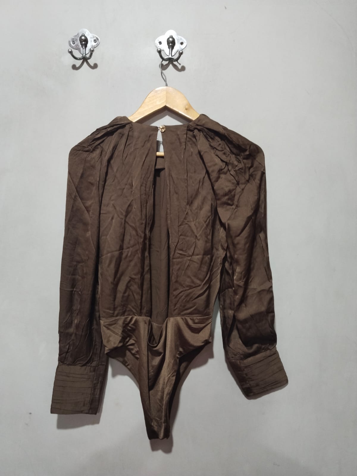 ZARA |S |BUST 20|Pleated Satin Bodysuit