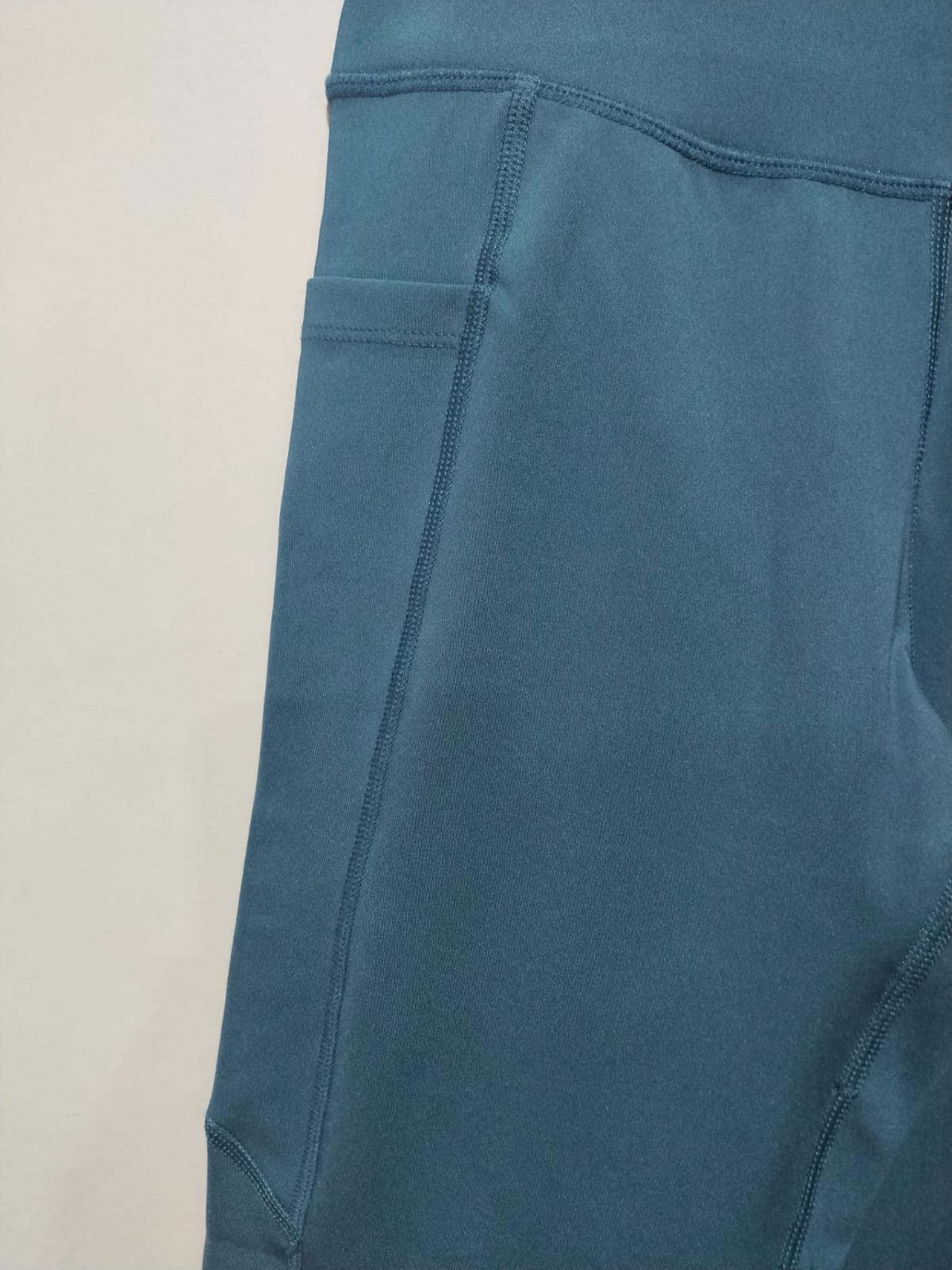 CRANE PERFORMANCE|XS|WAIST 22|Teal Blue High-Waisted Active Leggings with Side Pockets