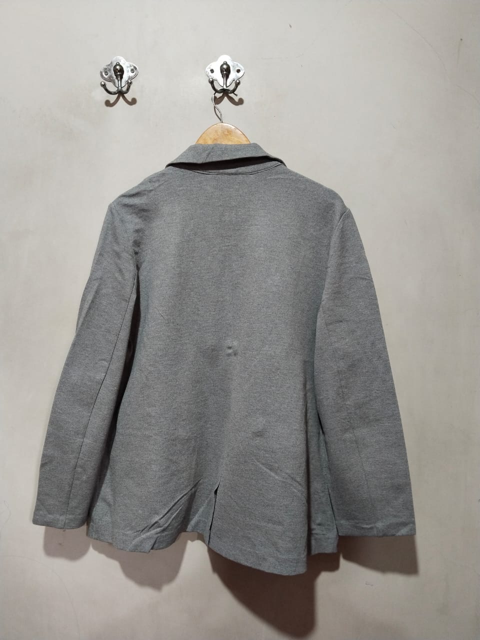 TU WOMAN |L|BUST 24| GREY JERSEY KNIT DOUBLE-BREASTED BLAZER