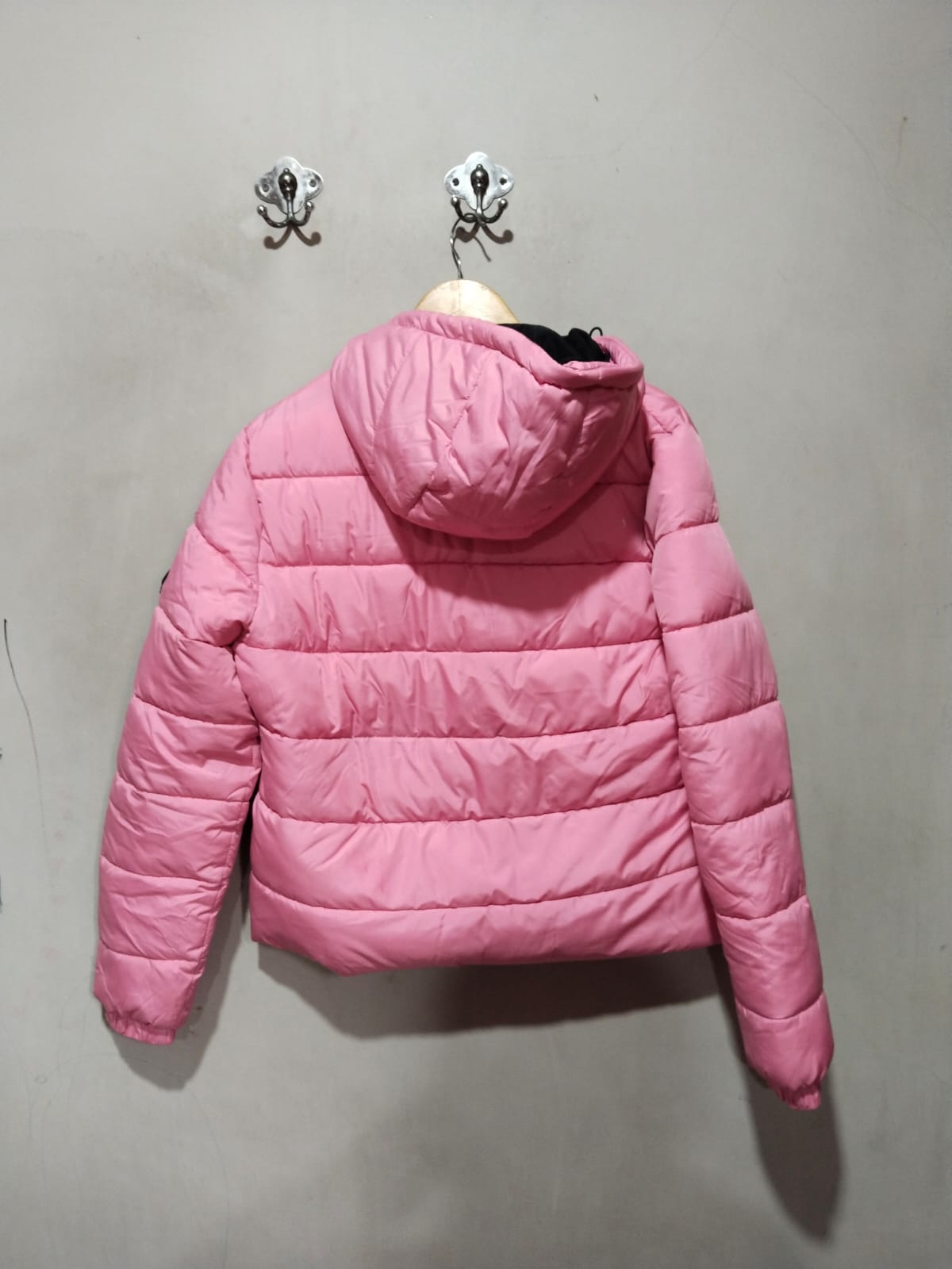 SUPERDRY|L|BUST 23| PINK HOODED PUFFER JACKET