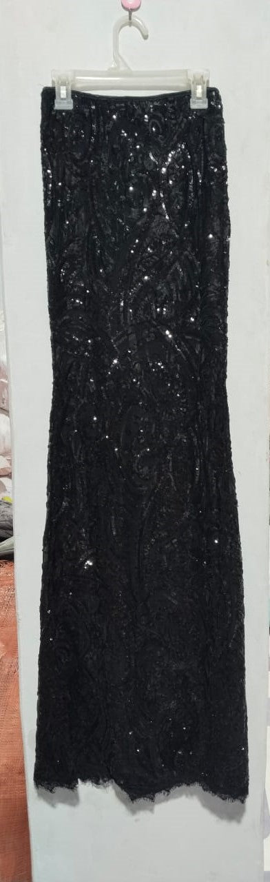 FASHION NOVA|S|WAIST 22|BLACK SEQUIN MAXI SKIRT