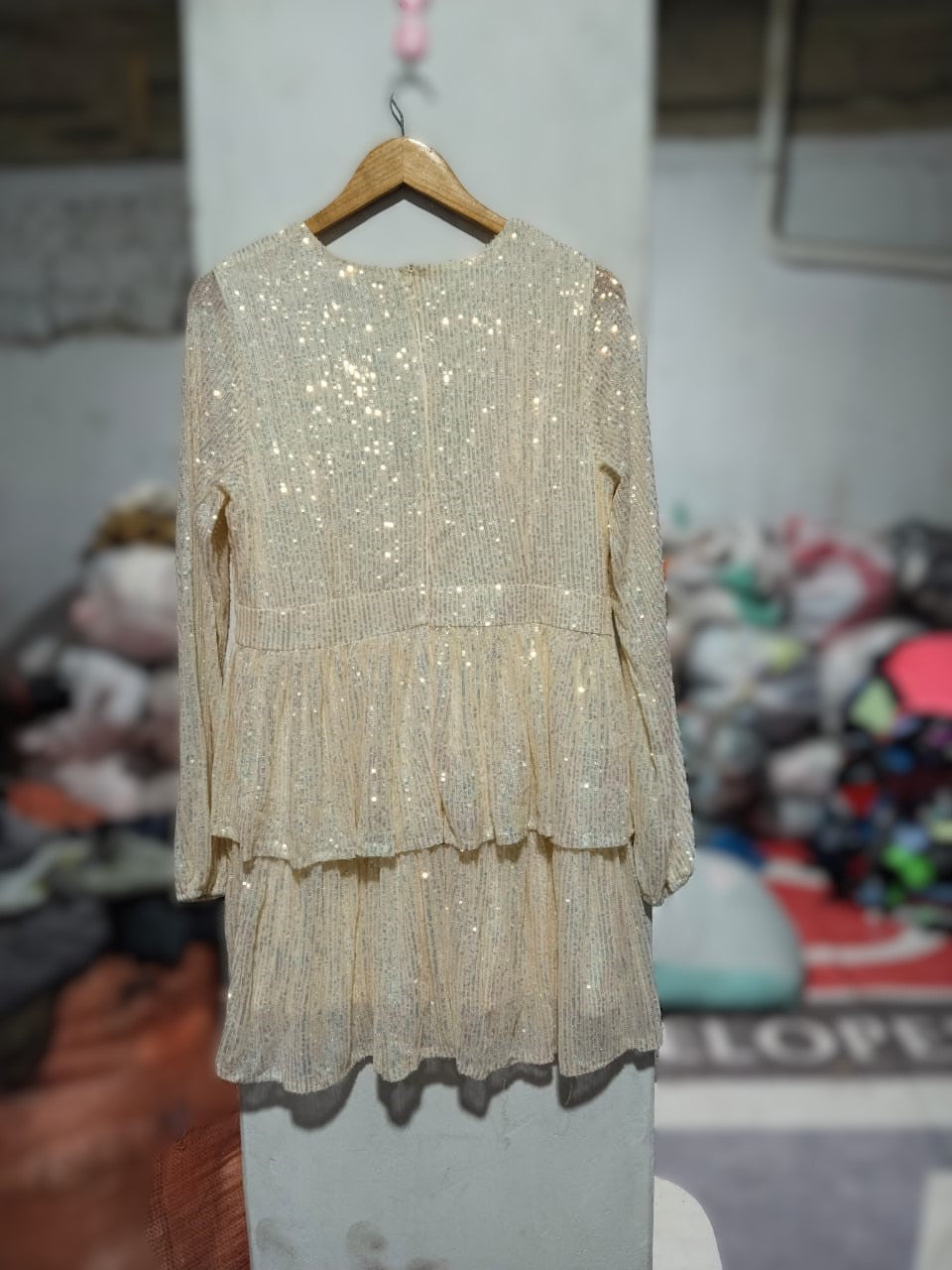 BOOHOO|XL|BUST 18|PLUS SEQUIN PLUNGE TIERED SKATER DRESS