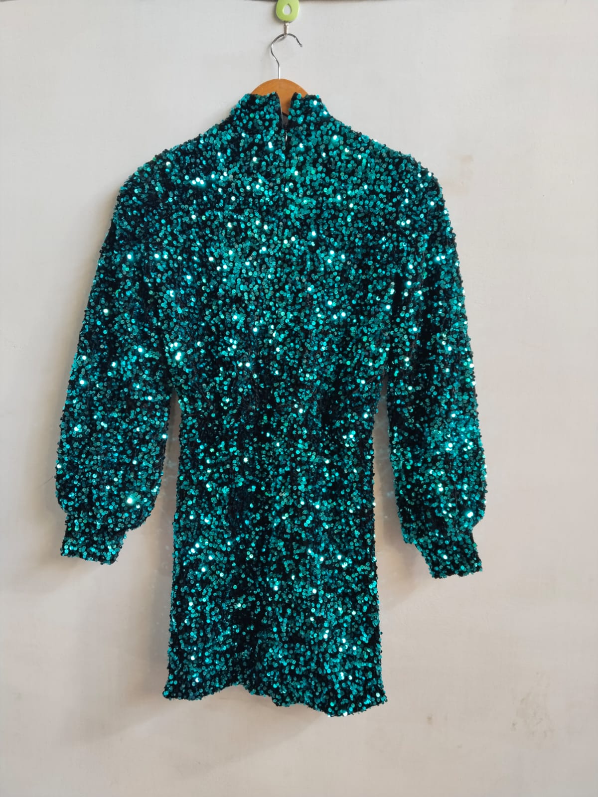 WAREHOUSE|S|BUST 17|Velvet Sequin Keyhole Front Mini Dress