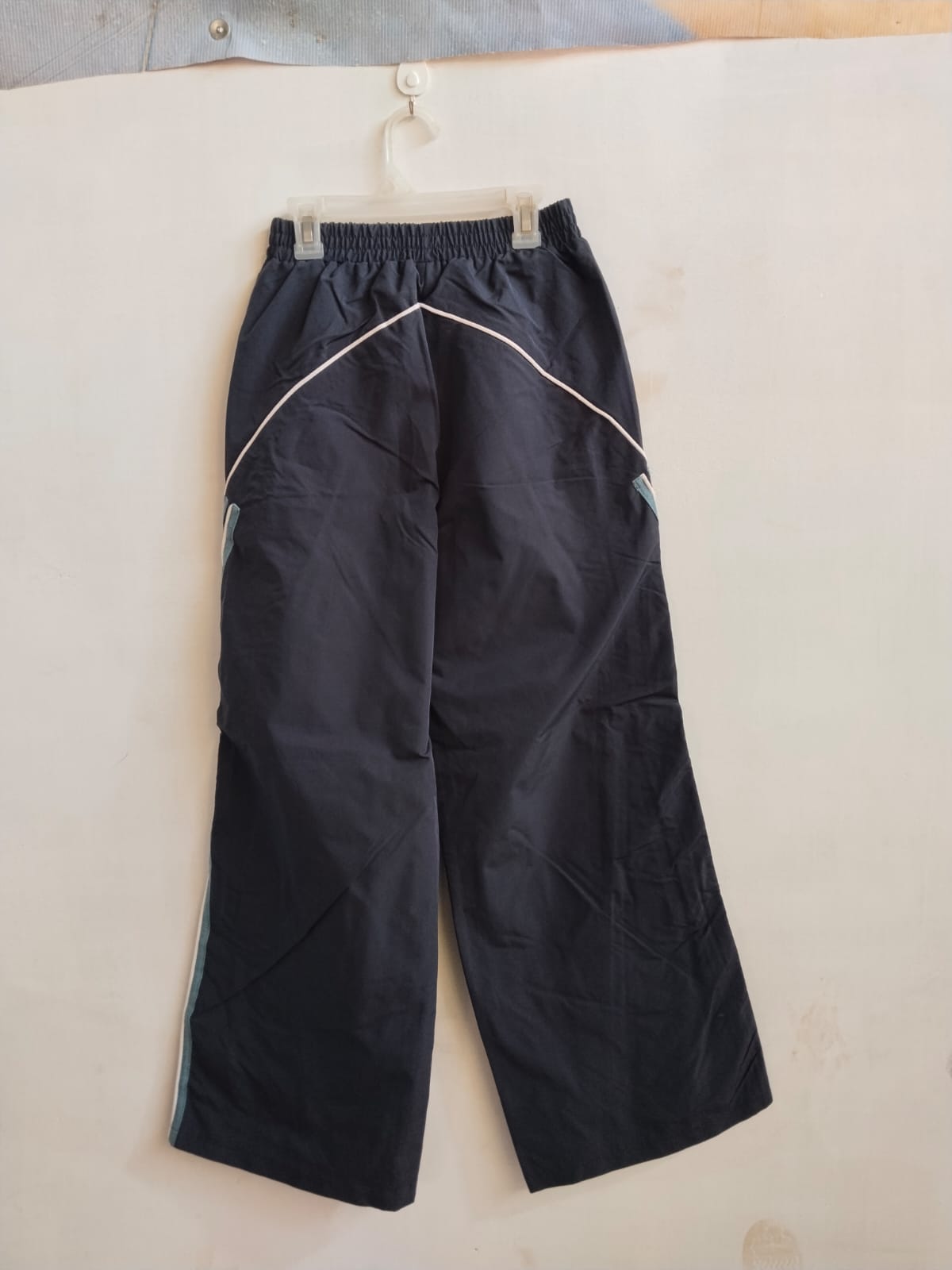 SHEIN|XS|WAIST 24| NAVY BLUE WIDE-LEG TRACK PANTS