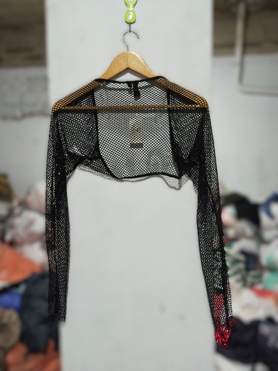 WINDSOR|S|Black FIshnet Mesh Bolero Shrug