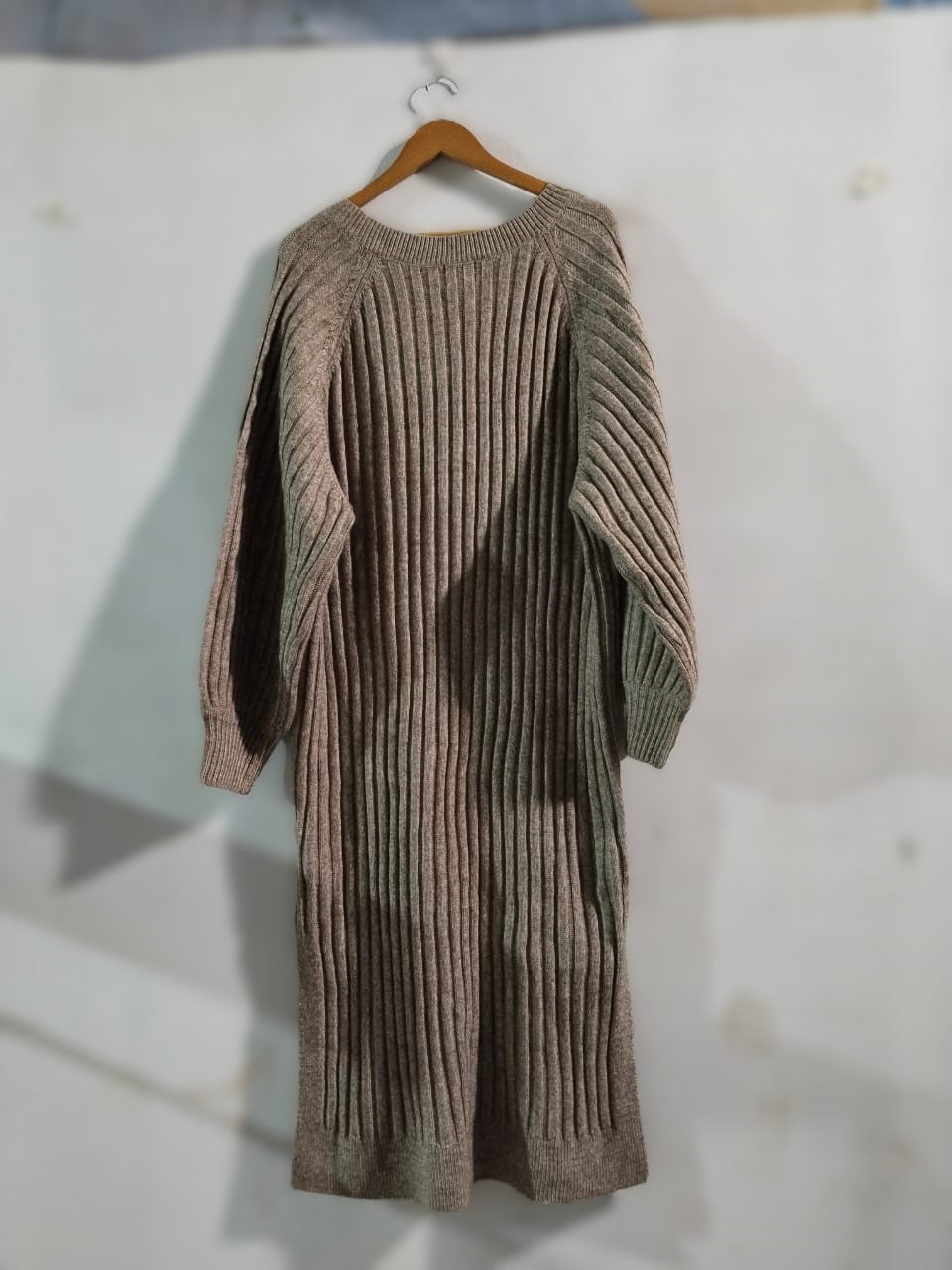 H&M|M|BUST 22|BROWN CHUNKY RIBBED KNIT MIDI SWEATER DRESS