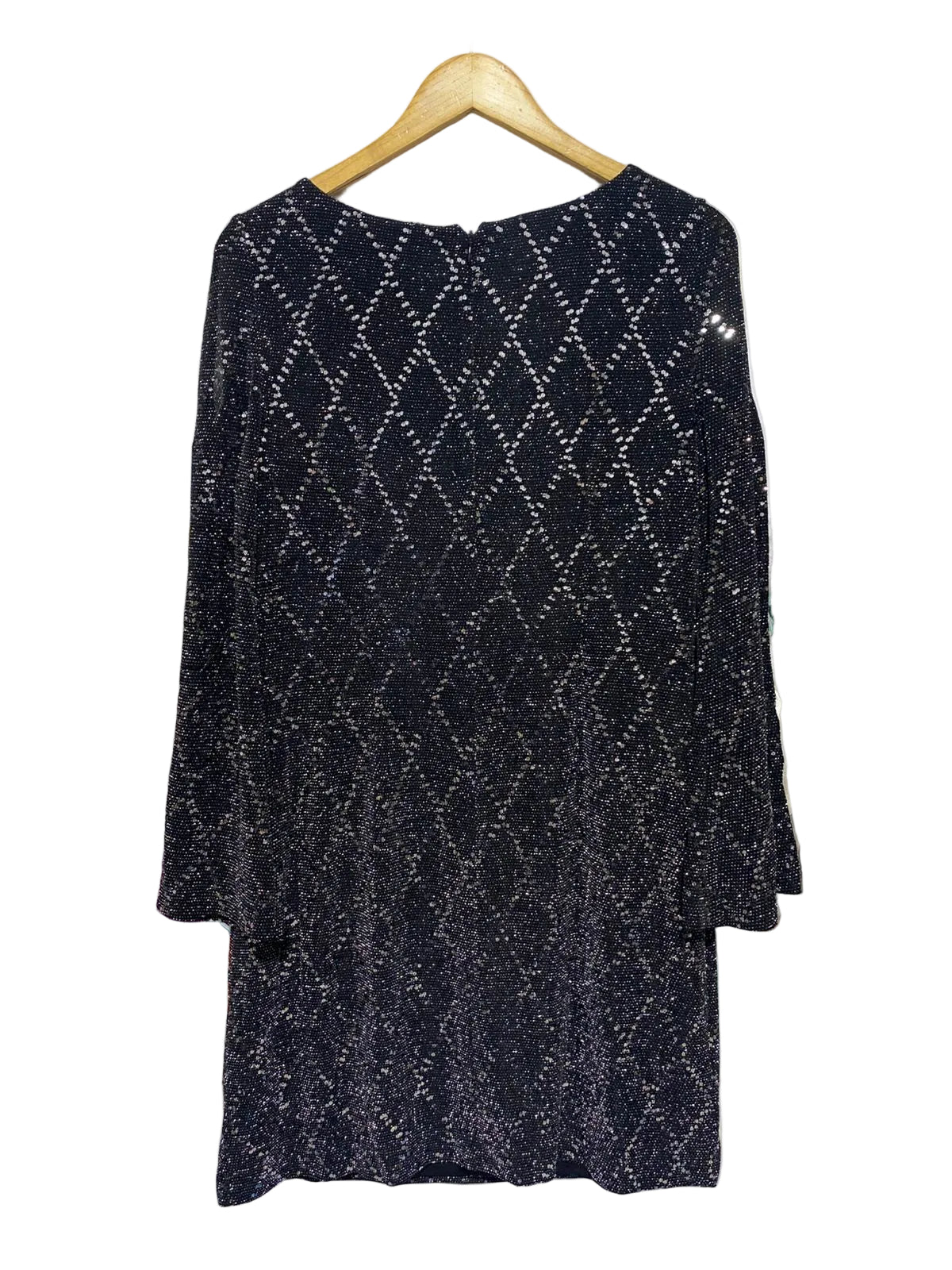 JESSICA HOWARD|M|BUST 18|BLACK SEQUIN COLD SHOULDER DRESS