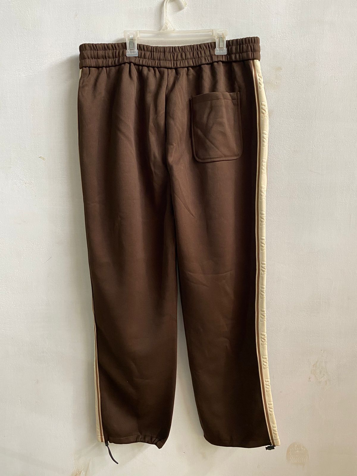 Brown Side Stripe Wide Leg Joggers|XL|WAIST 34