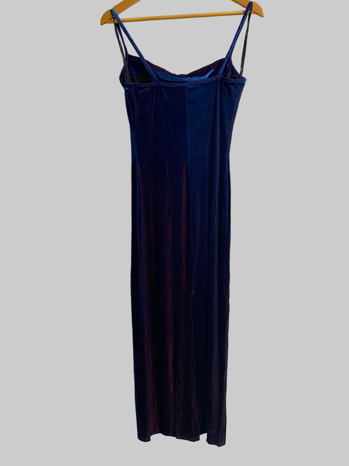 WEST ONE|S|BUST 14|B12| BLUE VELVET COWL NECK MIDI DRESS