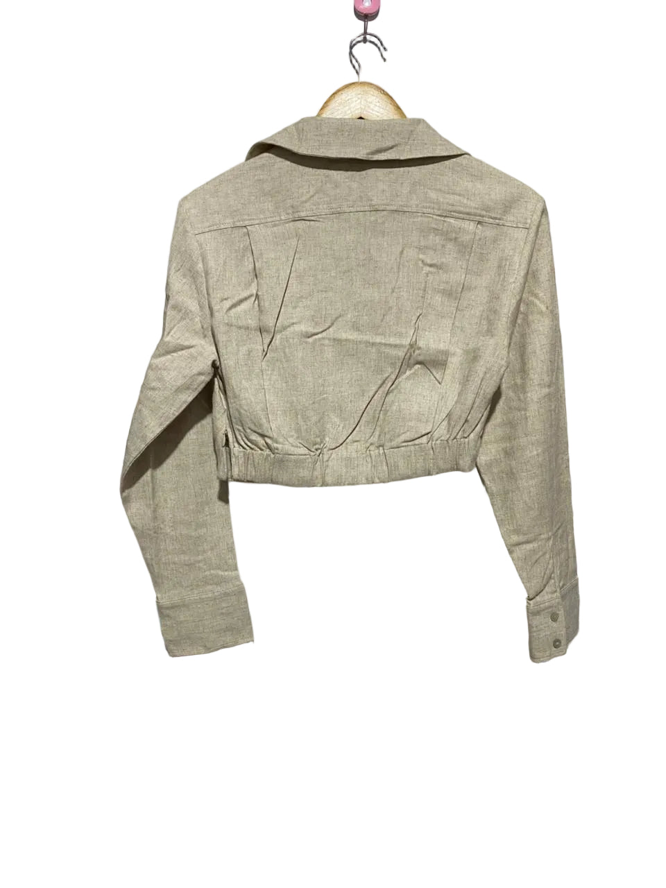 Zara|XS|BUST 16| Linen Blend Crop Shirt