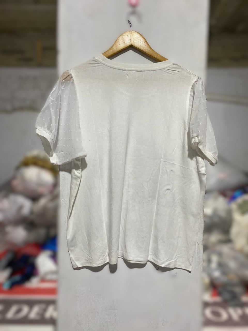 LOVE&LACE|L|BUST 20| Graphic T Shirt Womens Large White Embellished