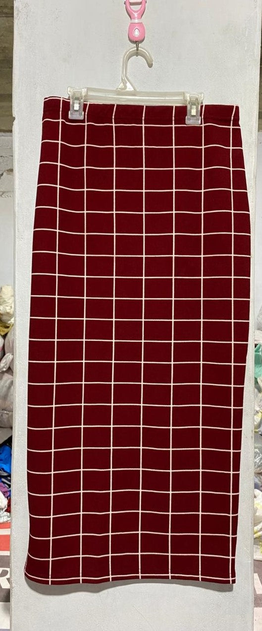 SHEIN|M/L|WAIST 28|Mulvari Letter Waist Grid Pencil Skirt