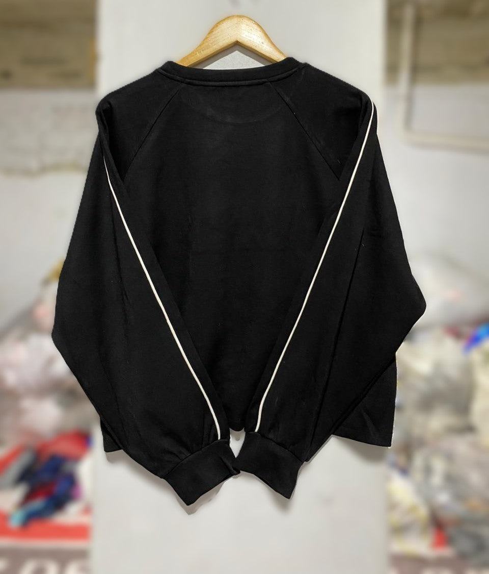 PRIMARK|M/L|BUST 26|BLACK CREWNECK SWEATSHIRT WITH WHITE PIPING