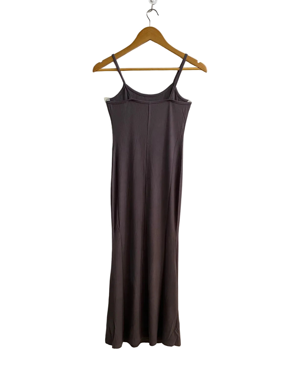BROWN RIBBED MODAL MAXI SLIP DRESS |S|BUST 13