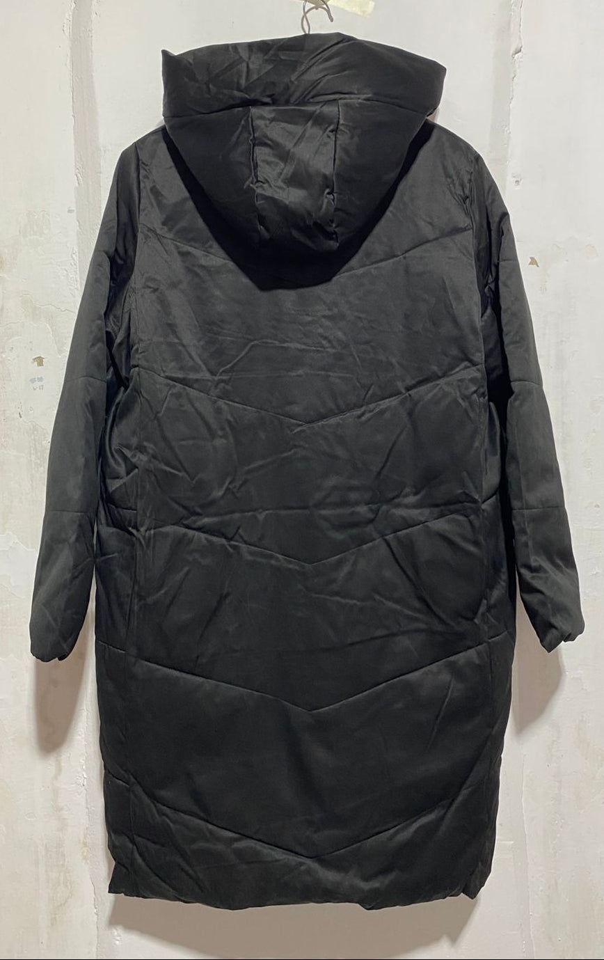 JDY| XXL|BUST 25|BLACK LONG HOODED PUFFER COAT