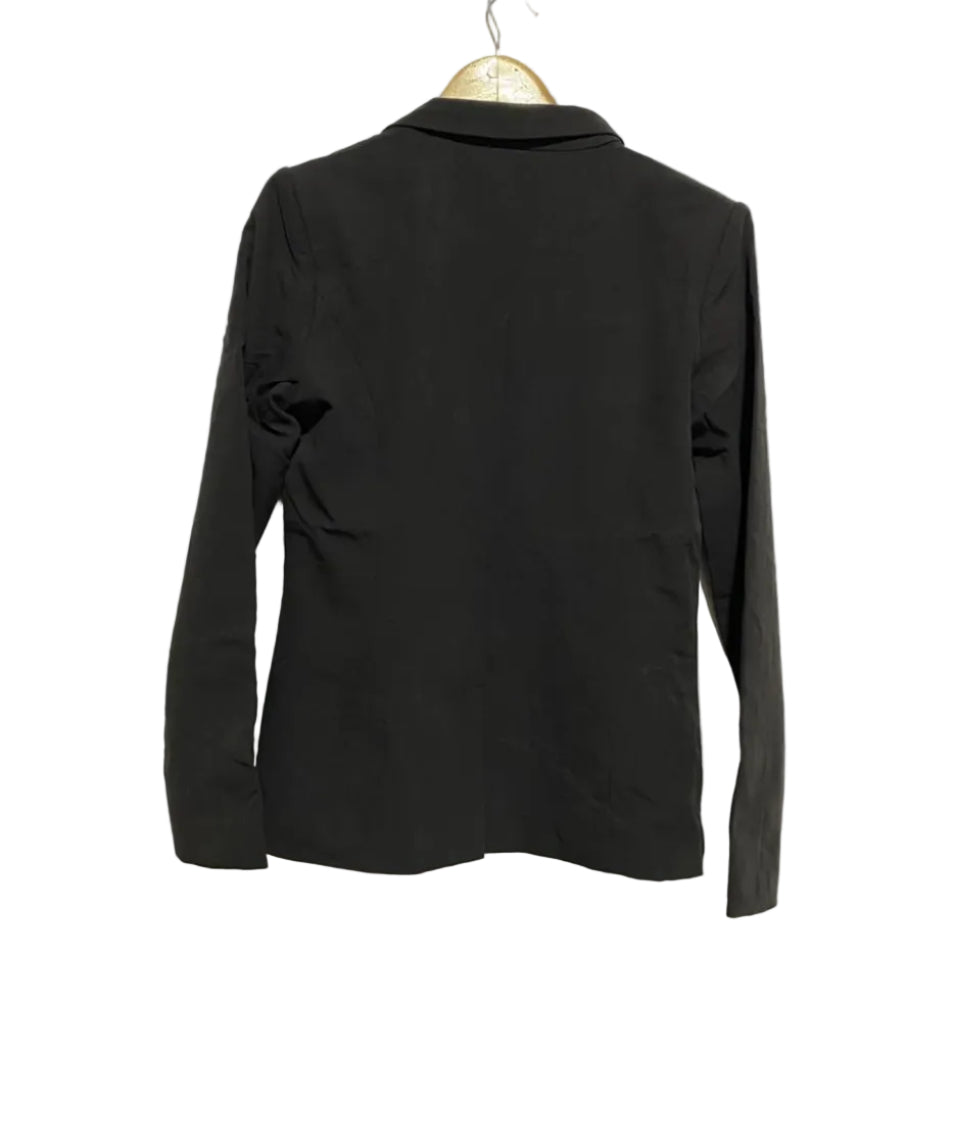 3 SUISSES COLLECTION|S|BUST 19|BLACK SINGLE-BUTTON TAILORED BLAZER