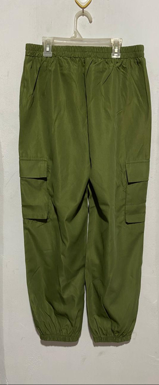 ROMWE|L|WAIST 30|OLIVE GREEN CARGO JOGGER PANTS