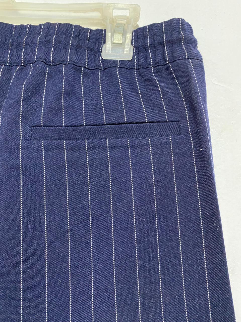 H&M DIVIDED|XS\S|WAIST 28|NAVY BLUE PINSTRIPE WIDE-LEG TROUSERS