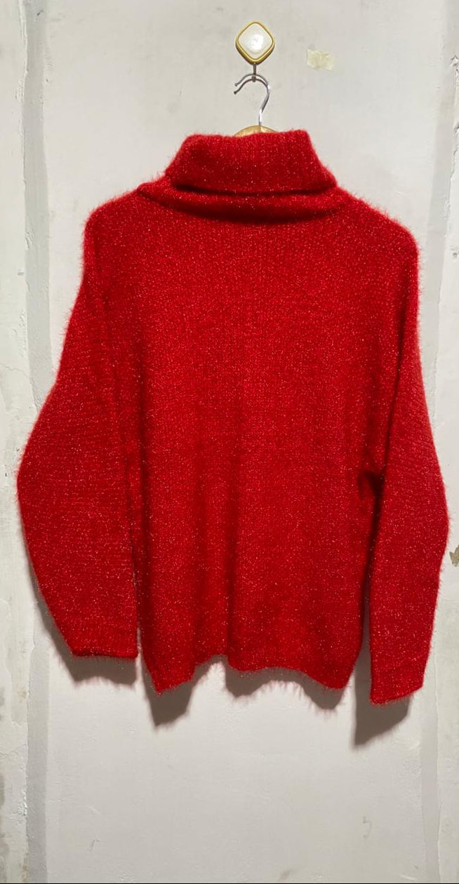 HIGH NECK SWEATER|S/M|BUST 21|