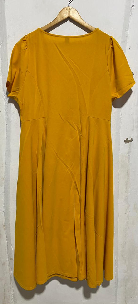 SHEIN CURVE|XXL|BUST 22| JOEL PUFF SLEEVE MIDI DRESS