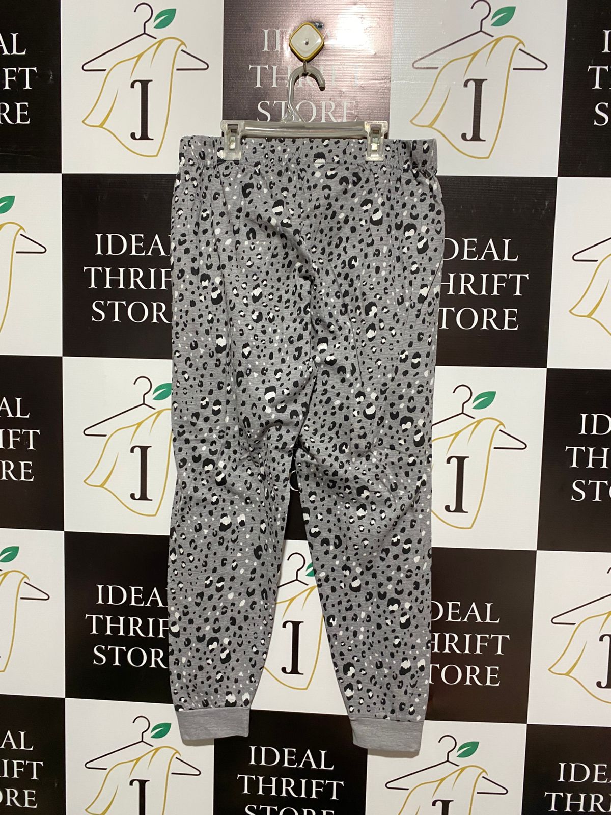 PRIMARK CARE |S| WAIST 32| Grey and Black Leopard Print Pajama Bottoms