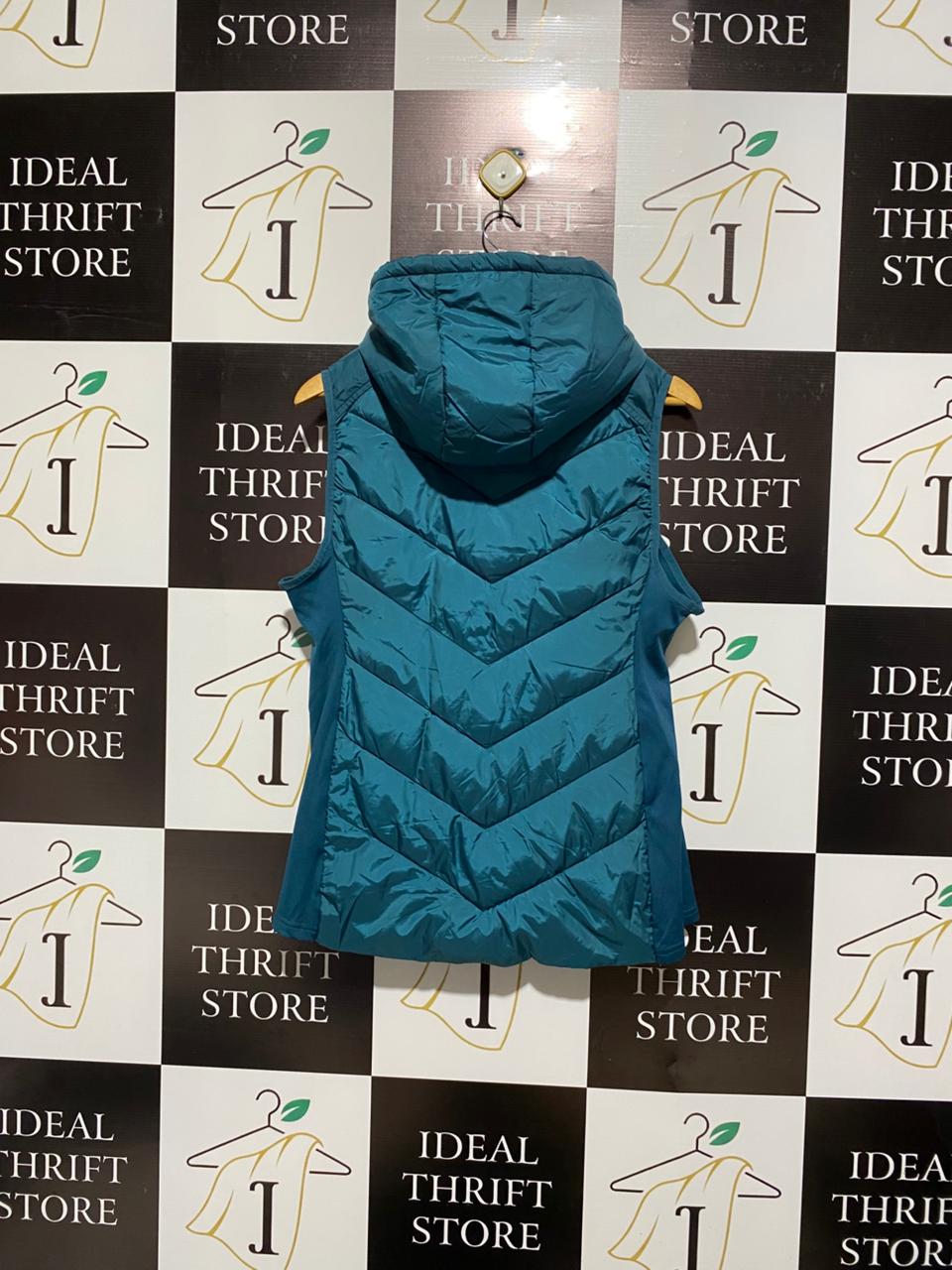 SOULUXE |S/M| BUST 19| Dark Teal Hooded Sports Gilet