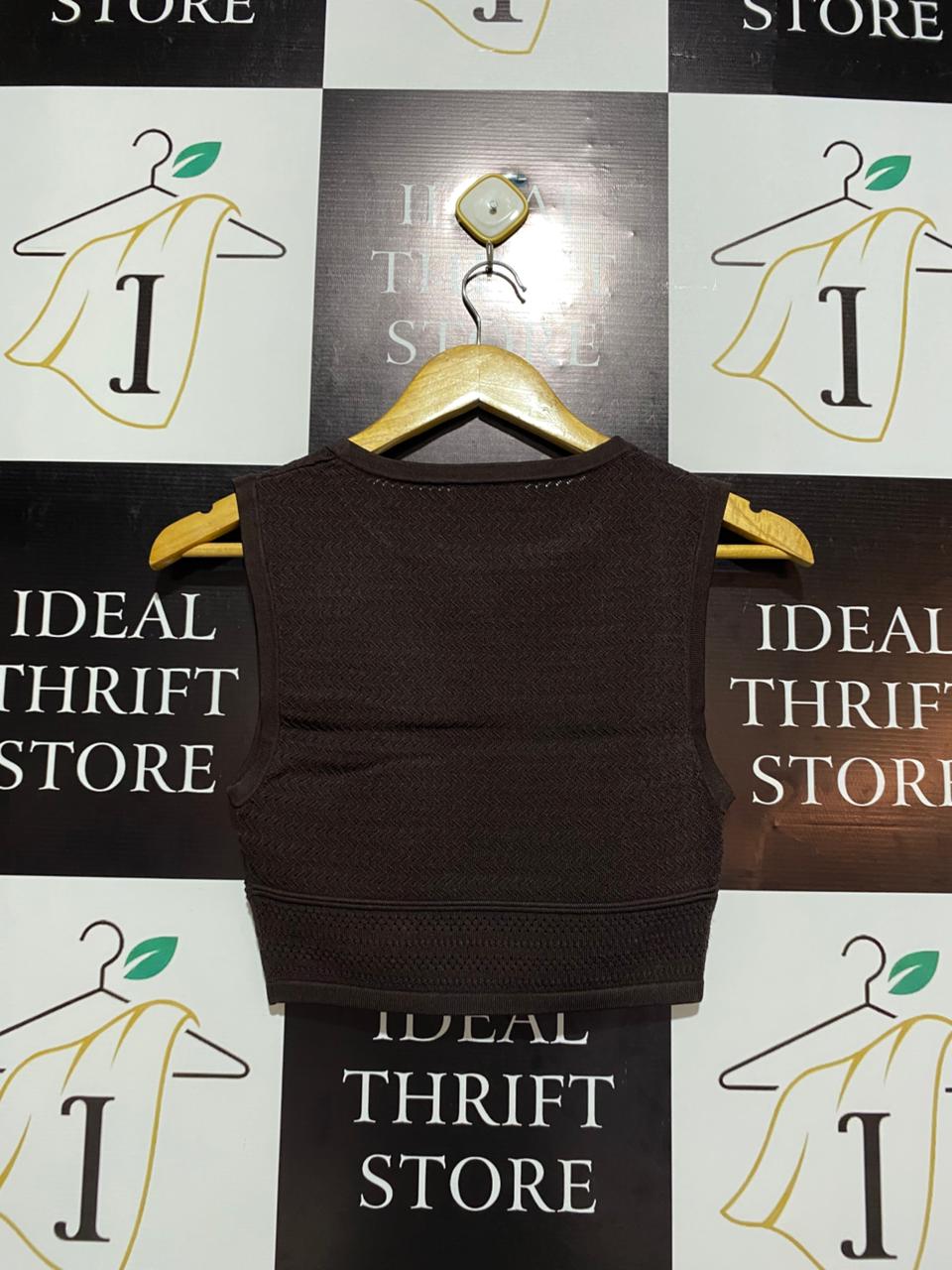 BABATON |M| BUST 13| Cropped Sleeveless Knit Top