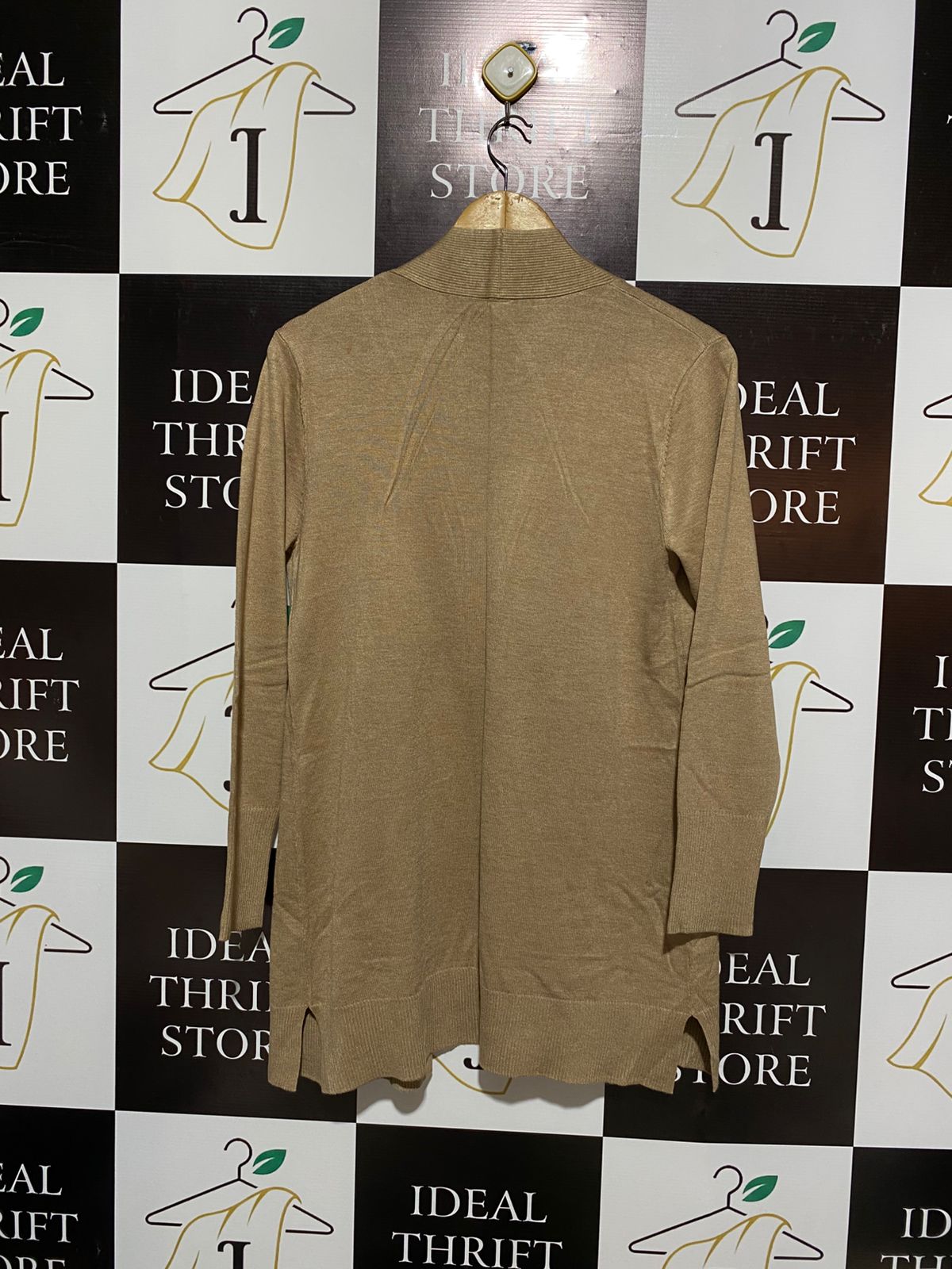 ANKO |M| BUST 18| Longline Open Cardigan in a Warm Tan/Camel